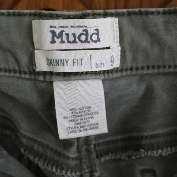 MUDD High-Rise Skinny Utility Pant - Army Green, Size 9 - Picture 13 of 16